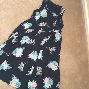 Black Floral Midi Dress